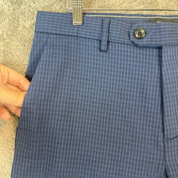 Banana Republic Slim-Tapered Fit 32 x 30 Blue Pants Men's Gingham Check Plaid - Picture 6 of 12